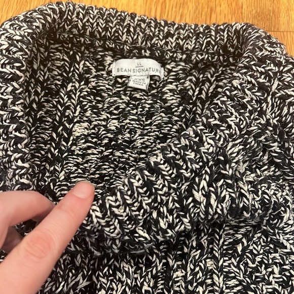 L.L. Bean Signature Pullover Sweater Grey Black White XXS FITS OVERSIZED - Picture 4 of 5